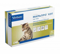 Мильпро Кэт таблетки от гельминтов для котят и кошек мелких пород, 4 таб