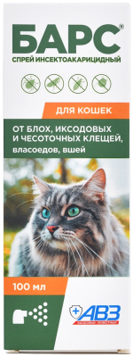 Барс спрей инсектоакарицидный для кошек — 100 мл