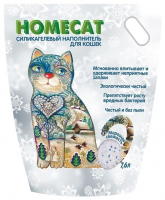 Наполнитель силикагелевый Homecat (Хоумкэт) Морозная Свежесть для кошачьего туалета с ароматом морозной свежести