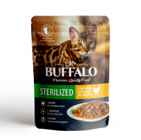 Mr.Buffalo (Мистер Баффало) Cat Sterilised Chicken Adult влажный корм «Цыпленок» в соусе для взрослых стерилизованных кошек, 85 г