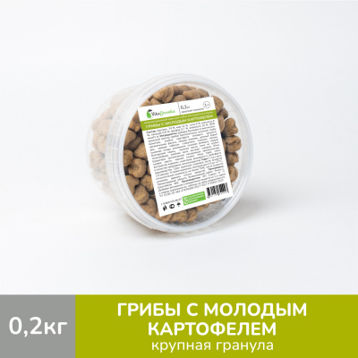 Vitagreenka (Витагринка) «Грибы с молодым картофелем» сухой корм для взрослых собак крупных пород, 200 г