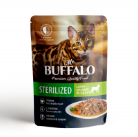 Mr.Buffalo (Мистер Баффало) Cat Sterilised Lamb Adult влажный корм «Ягненок» в соусе для взрослых стерилизованных кошек, 85 г