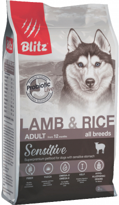 Provimi Petfood Rus Blitz (Блиц) Dog Sensitive Lamb & Rice Adult All Breeds сухой корм с ягненком и рисом для взрослых собак всех пород с чувствительным пищеварением. Цены, купить в интернет-зоомагазине ЗОКВА-ВЕТ с доставкой