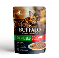 Mr.Buffalo (Мистер Баффало) Cat Sterilised Beef Adult влажный корм «Говядина» в соусе для взрослых стерилизованных кошек, 85 г