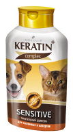 Keratin (Кератин) Sensitive шампунь для кошек и собак склонных к аллергии, 400мл