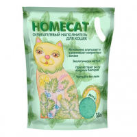 Наполнитель силикагелевый Homecat (Хоумкэт) Мята для кошачьего туалета с ароматом мяты