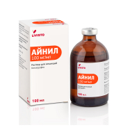 Айнил 10% раствор для инъекций противовоспалительный для кошек, собак и сельскохозяйственных животных, 100 мл