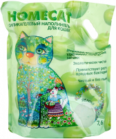 Наполнитель силикагелевый Homecat (Хоумкэт) Яблоко для кошачьего туалета с ароматом яблока