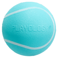 Playology (Плейлогия) SQUEAKY CHEW BALL хрустящий жевательный мяч с пищалкой и со вкусом арахиса, 6 см, голубой