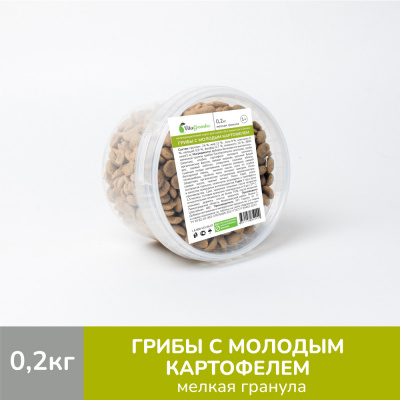 Vitagreenka (Витагринка) «Грибы с молодым картофелем» сухой корм для взрослых собак мелких пород, 200 г