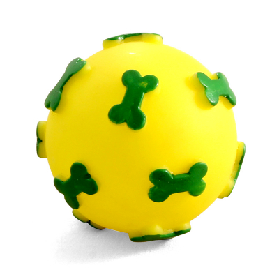 Triol (Триол) "Мяч с косточками" игрушка для собак из винила, 60 мм, Желтый
