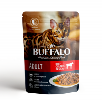 Mr.Buffalo (Мистер Баффало) Cat Beef Adult влажный корм «Говядина» в соусе для взрослых кошек, 85 г