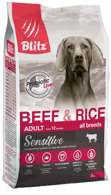 Provimi Petfood Rus Blitz (Блиц) Dog Sensitive Beef & Rice Adult All Breeds сухой корм с говядиной и рисом для взрослых собак всех пород с чувствительным пищеварением. Цены, купить в интернет-зоомагазине ЗОКВА-ВЕТ с доставкой