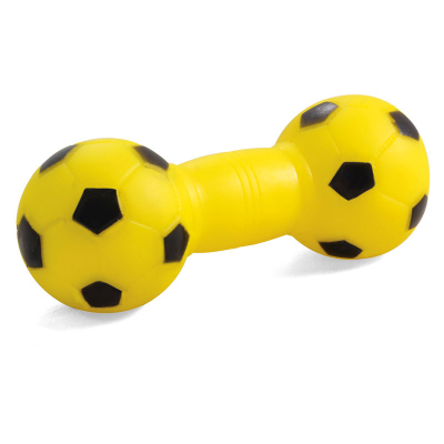 Triol (Триол) "Гантель футбольная" игрушка для собак из винила, 130 мм, Желтый