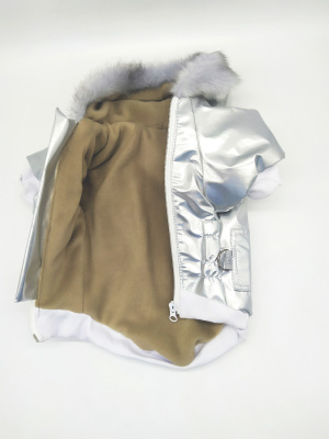Куртка серебро (S) для собак мелких пород