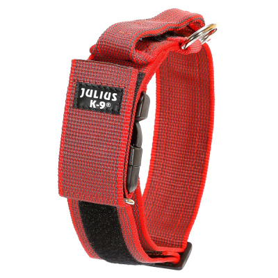 JULIUS-K9 ошейник для собак Color & Gray (38-53см/4см), с закрытой ручкой, красно-серый