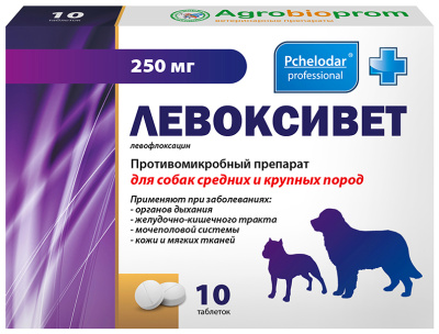Pchelodar Левоксивет 250 мг таблетки для собак средних и крупных пород — 12 таблеток