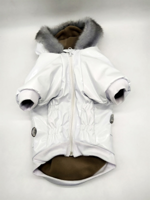 Куртка белая (S) для собак мелких пород
