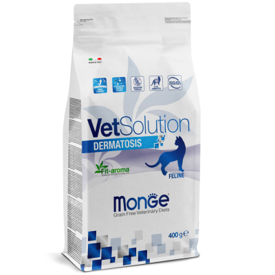 Monge VetSolution Cat Dermatosis Adult лечебный сухой корм для кошек при заболеваниях кожи, 400 г