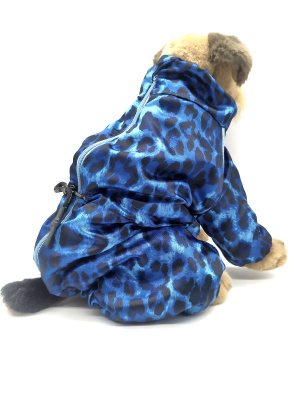 Комбинезон синий леопард (L) для собак мелких пород