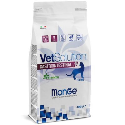 Monge VetSolution Cat Gastrointestinal Adult лечебный сухой корм для кошек при заболеваниях желудочно-кишечного тракта, 400 г