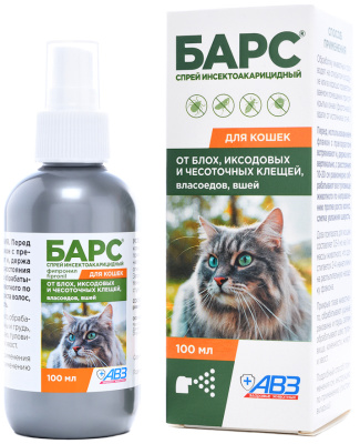 Барс спрей инсектоакарицидный для кошек — 100 мл