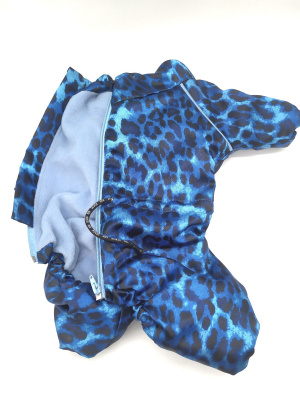 Комбинезон синий леопард (L) для собак мелких пород
