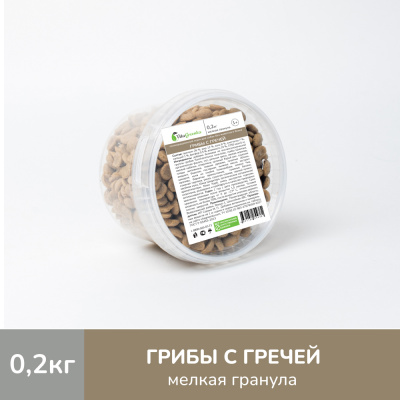 Vitagreenka (Витагринка) «Грибы с гречей» сухой корм для взрослых собак мелких пород, 200 г
