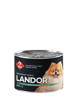 Landor Dog Duck Mini Adult влажный корм паштет с уткой и зеленым горошком для взрослых собак мелких пород, 200 г
