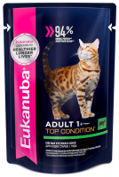 Eukanuba Cat Beef Adult влажный корм для взрослых кошек с говядиной в соусе, 85 г