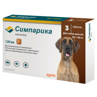 Симпарика 120 мг таблетки для собак 40-60 кг